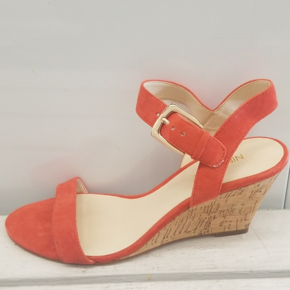 Nine West Orange Wedge Sandal